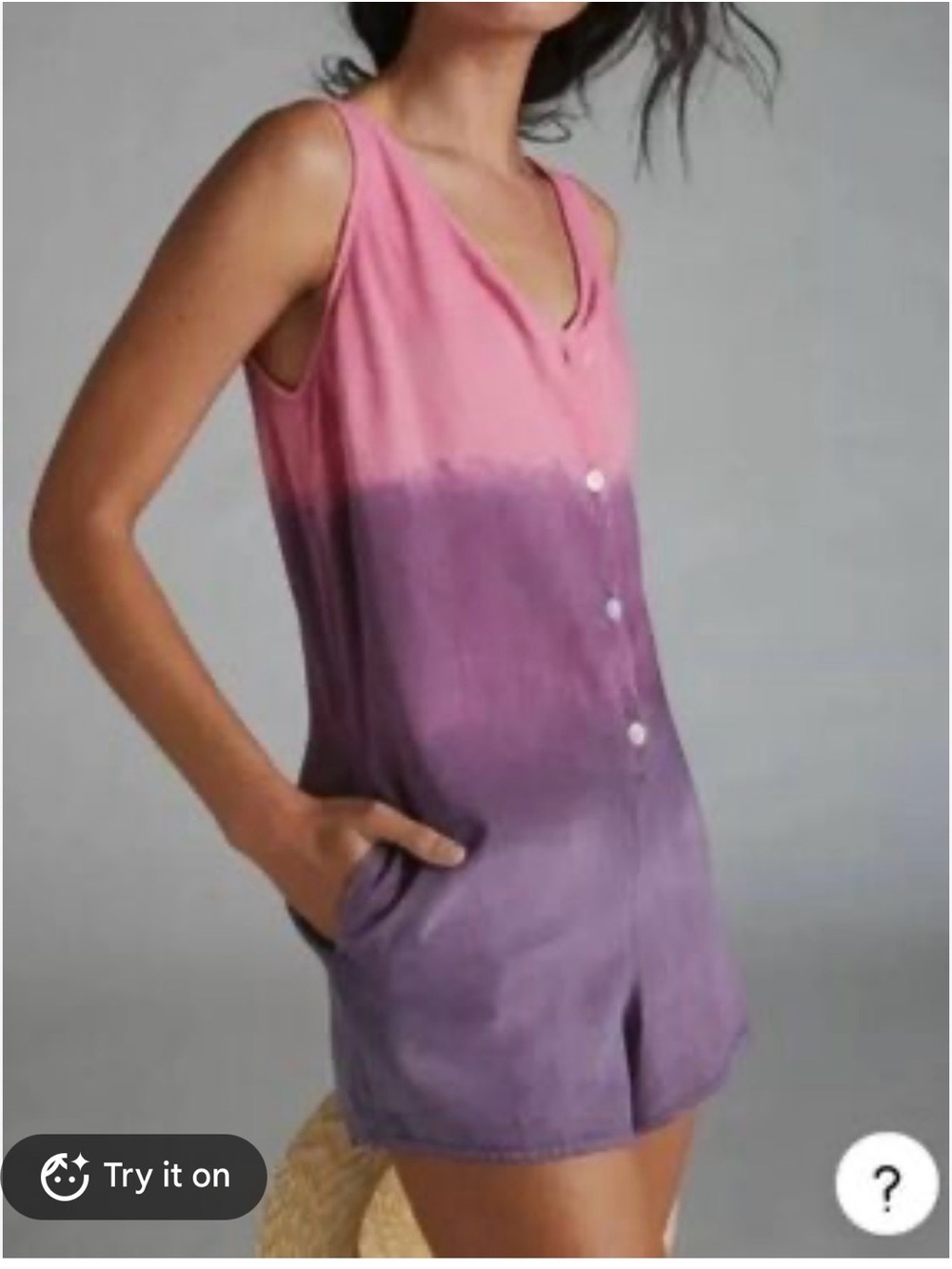 cloth & stone Pink to Purple Ombre Sleeveless Romper